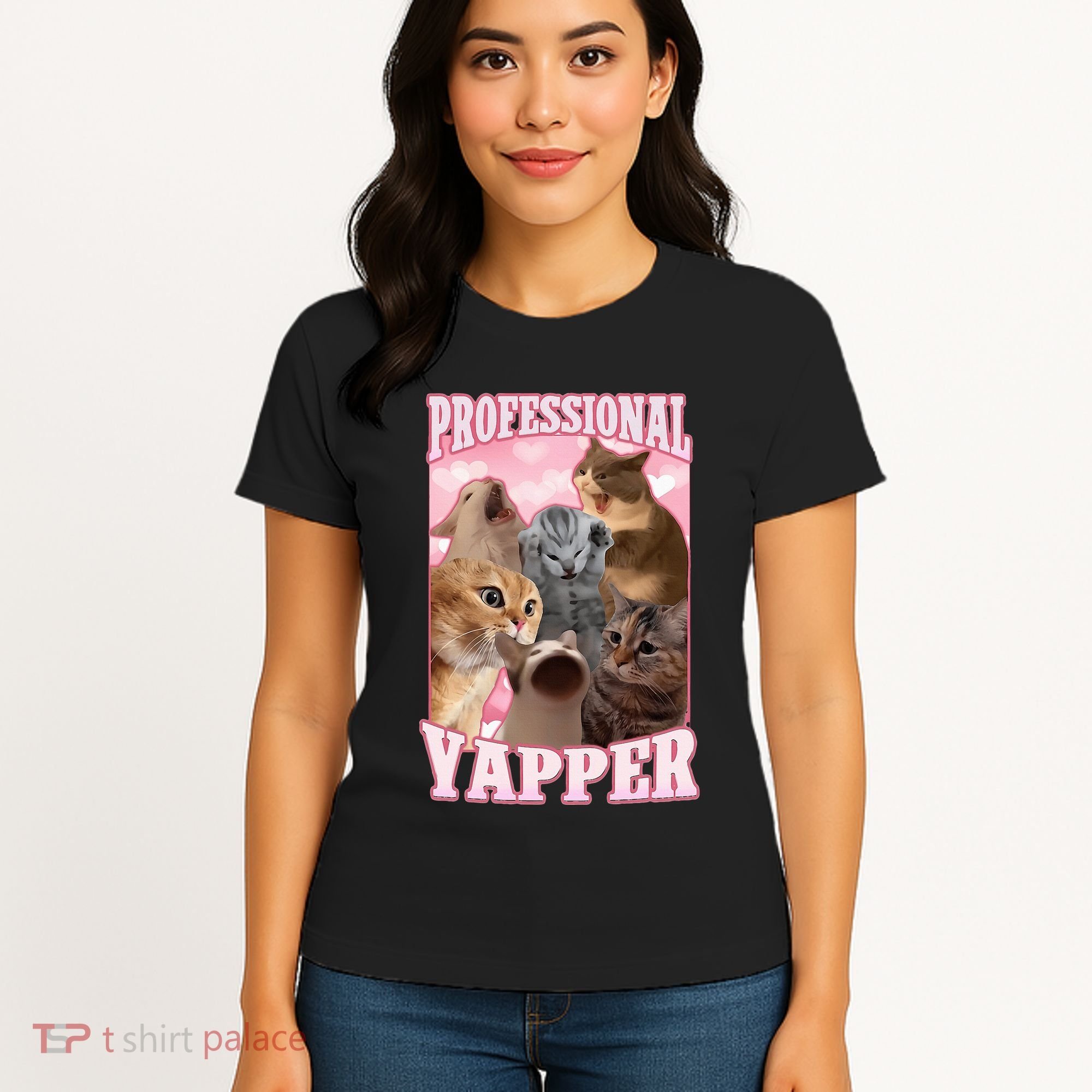 Professional Yapper Funny Cat Meme Goofy Ahh Ironic Cat Women's T-Shirt