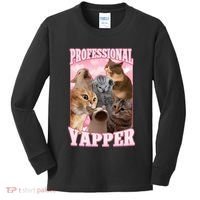 Professional Yapper Funny Cat Meme Goofy Ahh Ironic Cat Kids Long Sleeve Shirt thumb 0