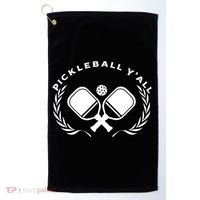 PICKLEBALL Y'ALL Funny Paddle Ball Pickle Meme Golf Towel thumb 0