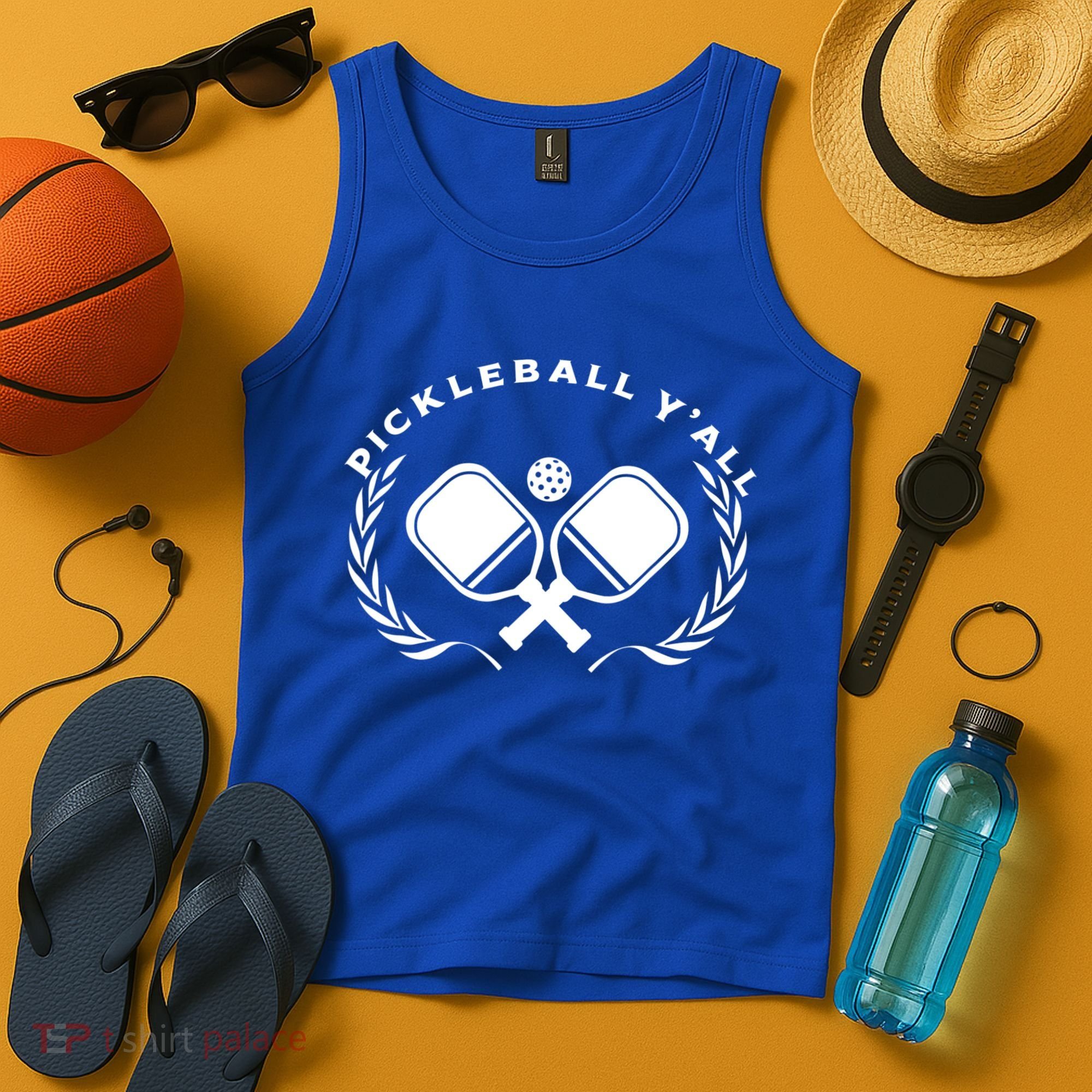 PICKLEBALL Y'ALL Funny Paddle Ball Pickle Meme Tank Top