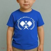 PICKLEBALL Y'ALL Funny Paddle Ball Pickle Meme Toddler T-Shirt thumb 2
