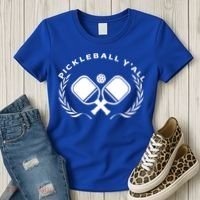 PICKLEBALL Y'ALL Funny Paddle Ball Pickle Meme Women's T-Shirt thumb 3
