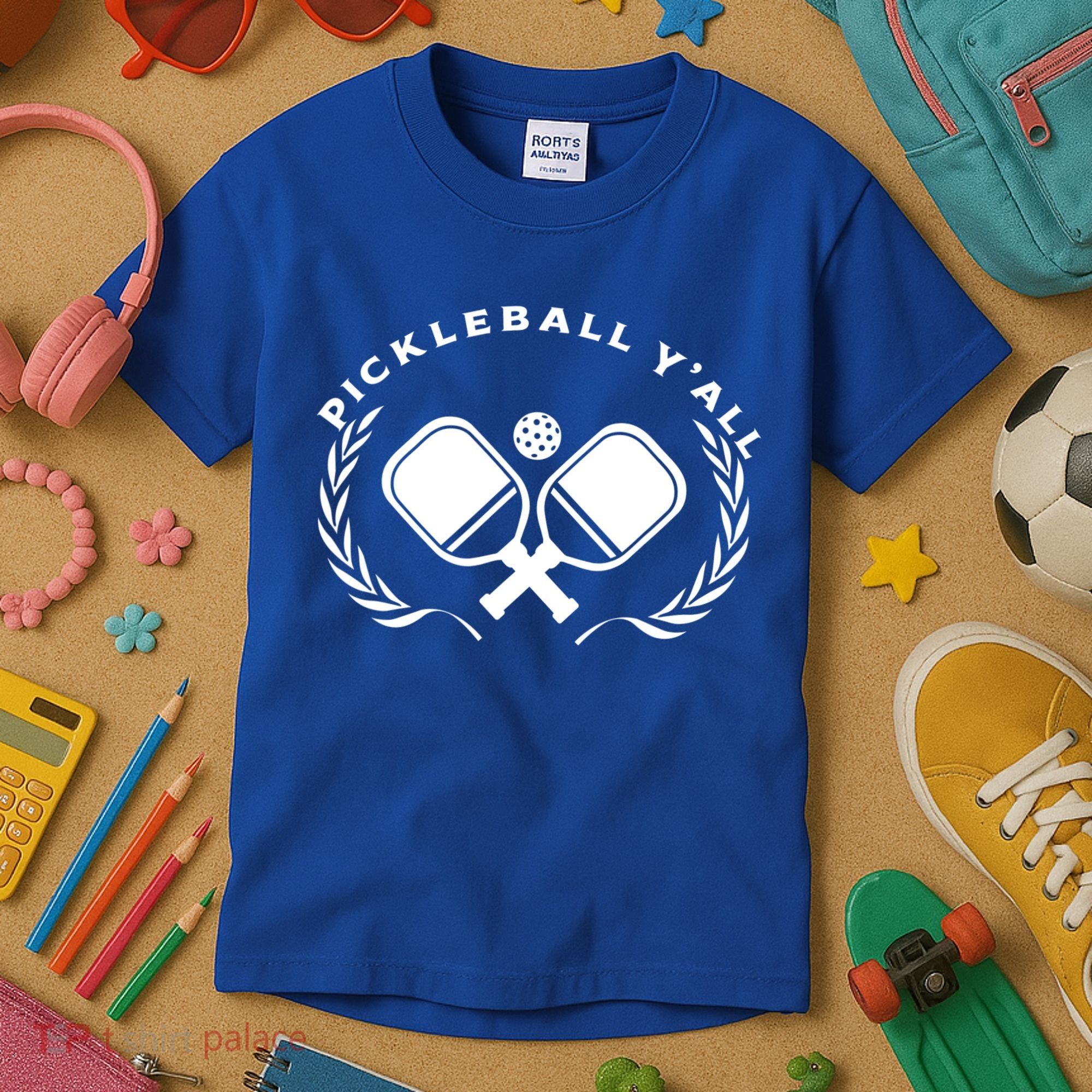 PICKLEBALL Y'ALL Funny Paddle Ball Pickle Meme Kids T-Shirt