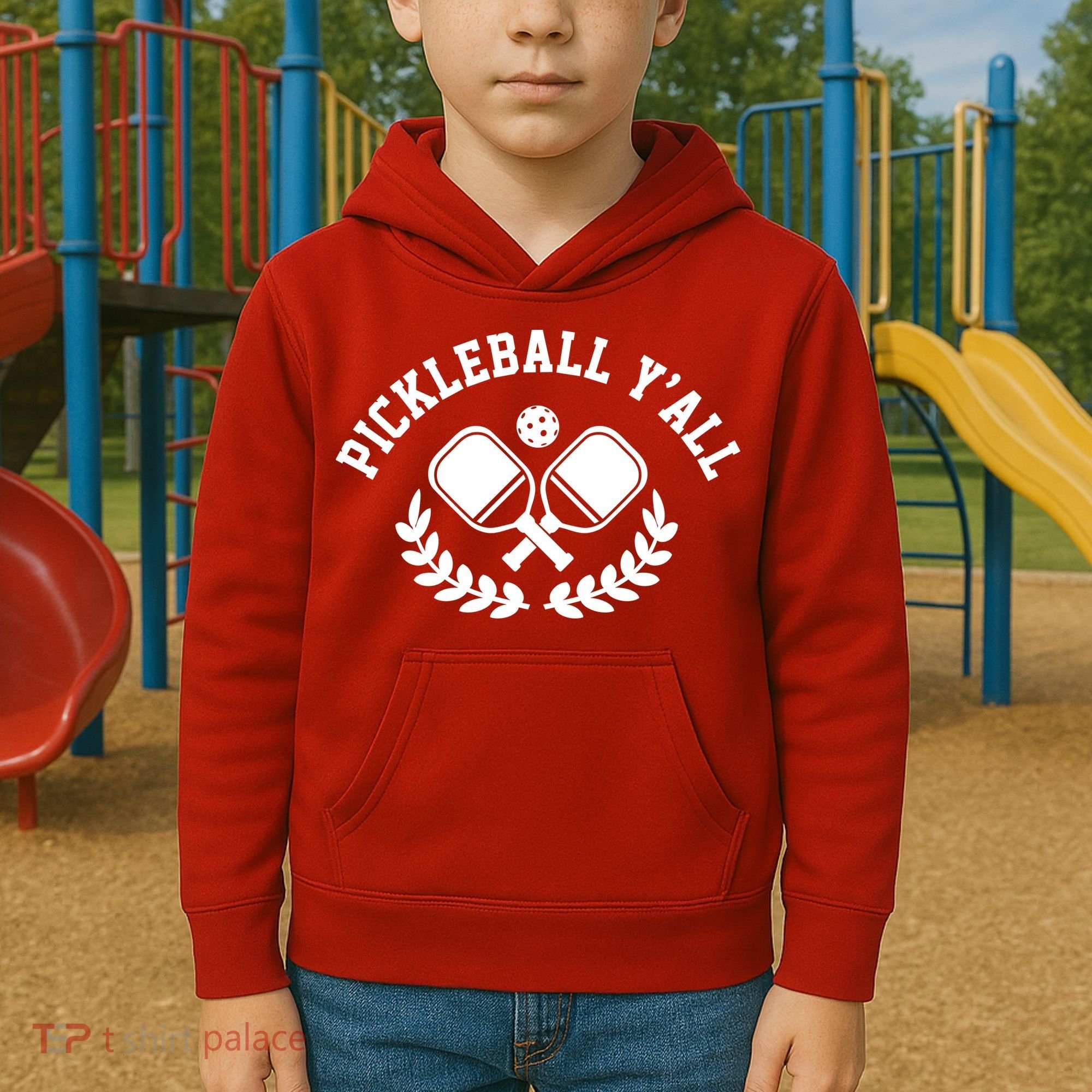 Pickleball Y'all Funny Kids Hoodie
