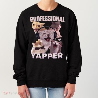 Professional Yapper Funny Cat Meme Goofy Ahh Ironic Cat Women's Sweatshirt