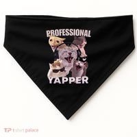 Professional Yapper Funny Cat Meme Goofy Ahh Ironic Cat USA-Made Doggie Bandana thumb 0