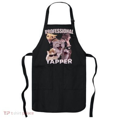 Professional Yapper Funny Cat Meme Goofy Ahh Ironic Cat Apron