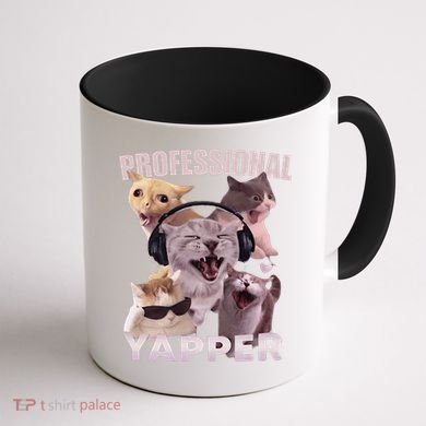 Professional Yapper Funny Cat Meme Goofy Ahh Ironic Cat Coffee Mug back