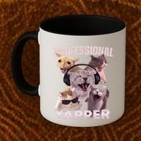 Professional Yapper Funny Cat Meme Goofy Ahh Ironic Cat Coffee Mug thumb 2