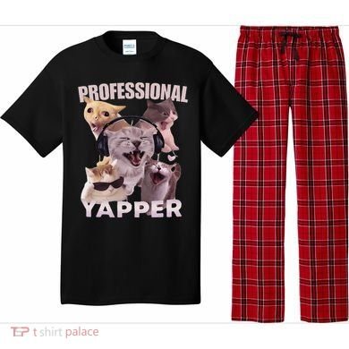 Professional Yapper Funny Cat Meme Goofy Ahh Ironic Cat Pajama Set