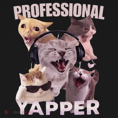 Professional Yapper Funny Cat Meme Goofy Ahh Ironic Cat Tall Hoodie