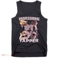 Professional Yapper Funny Cat Meme Goofy Ahh Ironic Cat Tank Top thumb 0