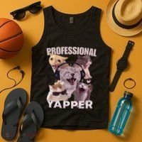 Professional Yapper Funny Cat Meme Goofy Ahh Ironic Cat Tank Top thumb 4