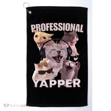 Professional Yapper Funny Cat Meme Goofy Ahh Ironic Cat Golf Towel