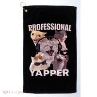 Professional Yapper Funny Cat Meme Goofy Ahh Ironic Cat Golf Towel thumb 0