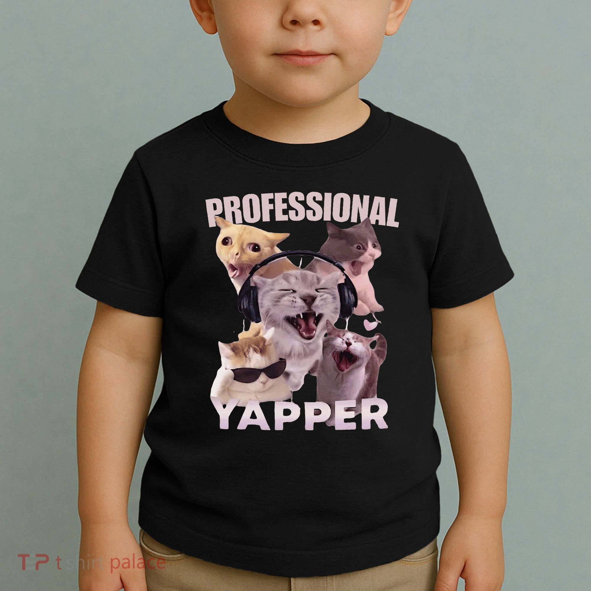 Professional Yapper Funny Cat Meme Goofy Ahh Ironic Cat Toddler T-Shirt
