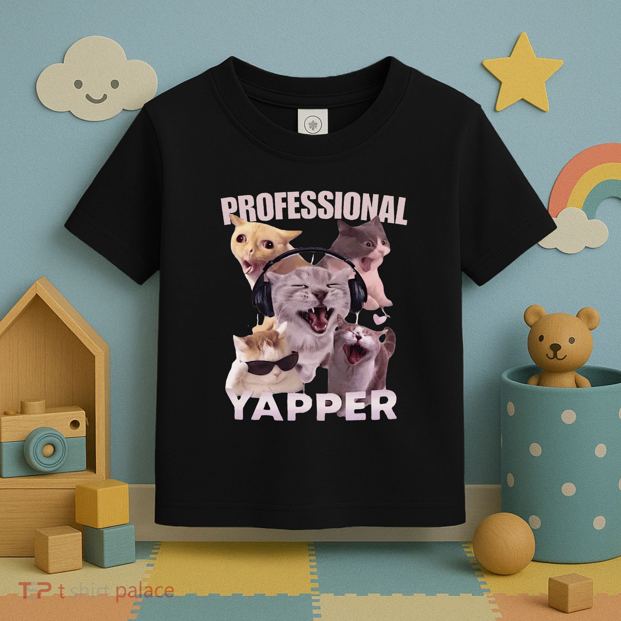Professional Yapper Funny Cat Meme Goofy Ahh Ironic Cat Toddler T-Shirt