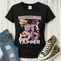 Professional Yapper Funny Cat Meme Goofy Ahh Ironic Cat Women's T-Shirt thumb 3