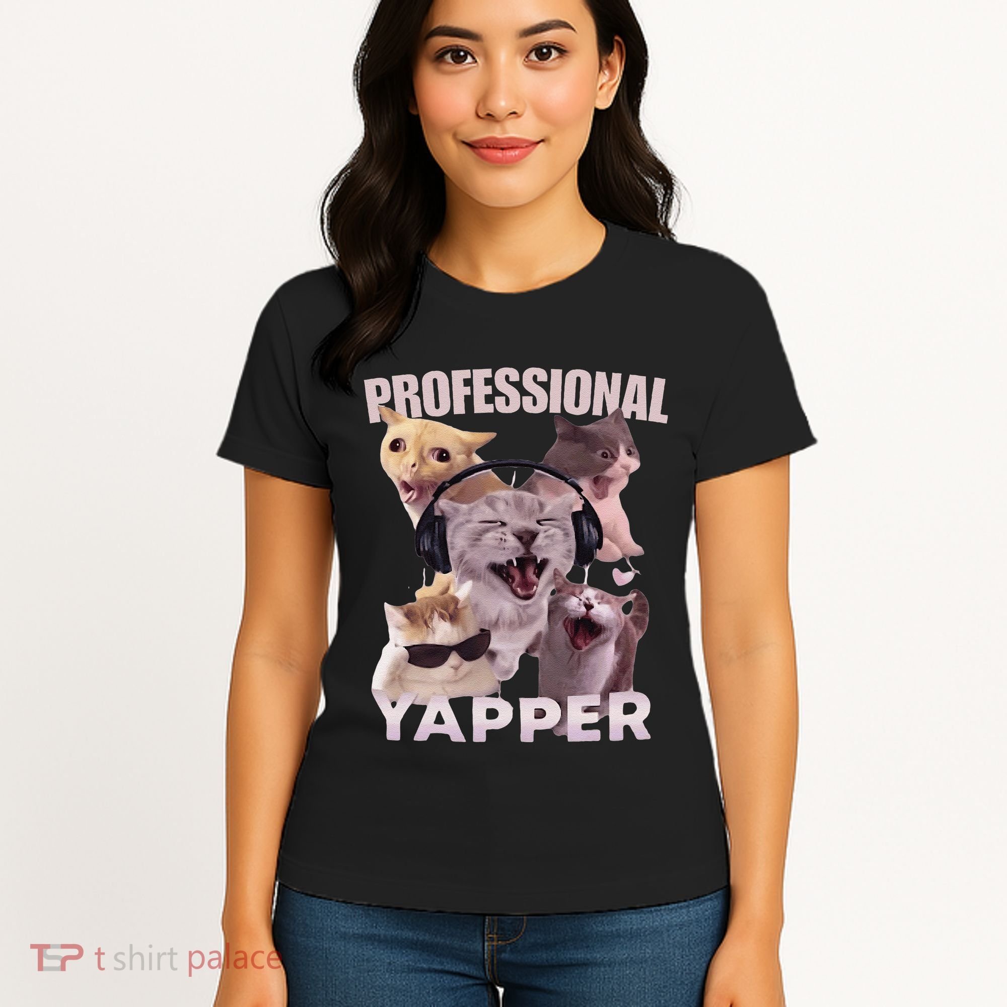 Professional Yapper Funny Cat Meme Goofy Ahh Ironic Cat Women's T-Shirt