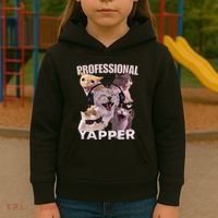 Professional Yapper Funny Cat Meme Goofy Ahh Ironic Cat Kids Hoodie thumb 3