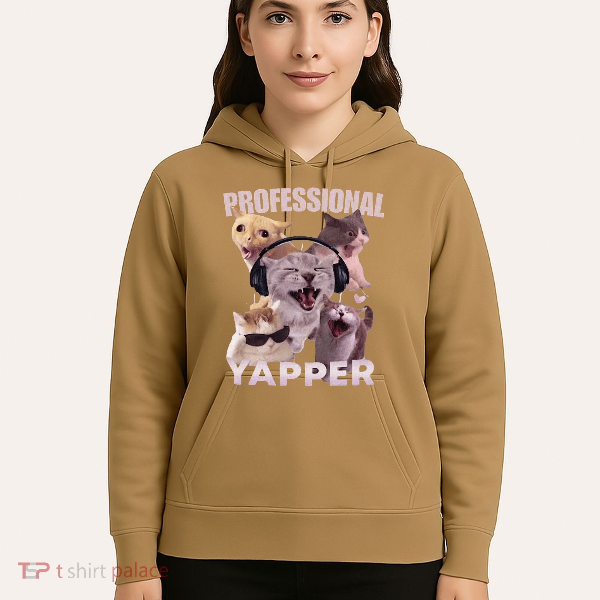 Professional Yapper Funny Cat Meme Goofy Ahh Ironic Cat Hoodie