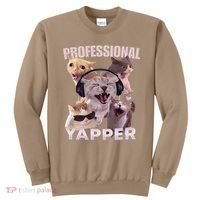 Professional Yapper Funny Cat Meme Goofy Ahh Ironic Cat Sweatshirt thumb 0