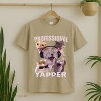 Professional Yapper Funny Cat Meme Goofy Ahh Ironic Cat T-Shirt thumb 2