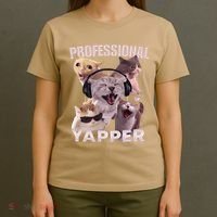Professional Yapper Funny Cat Meme Goofy Ahh Ironic Cat T-Shirt thumb 4