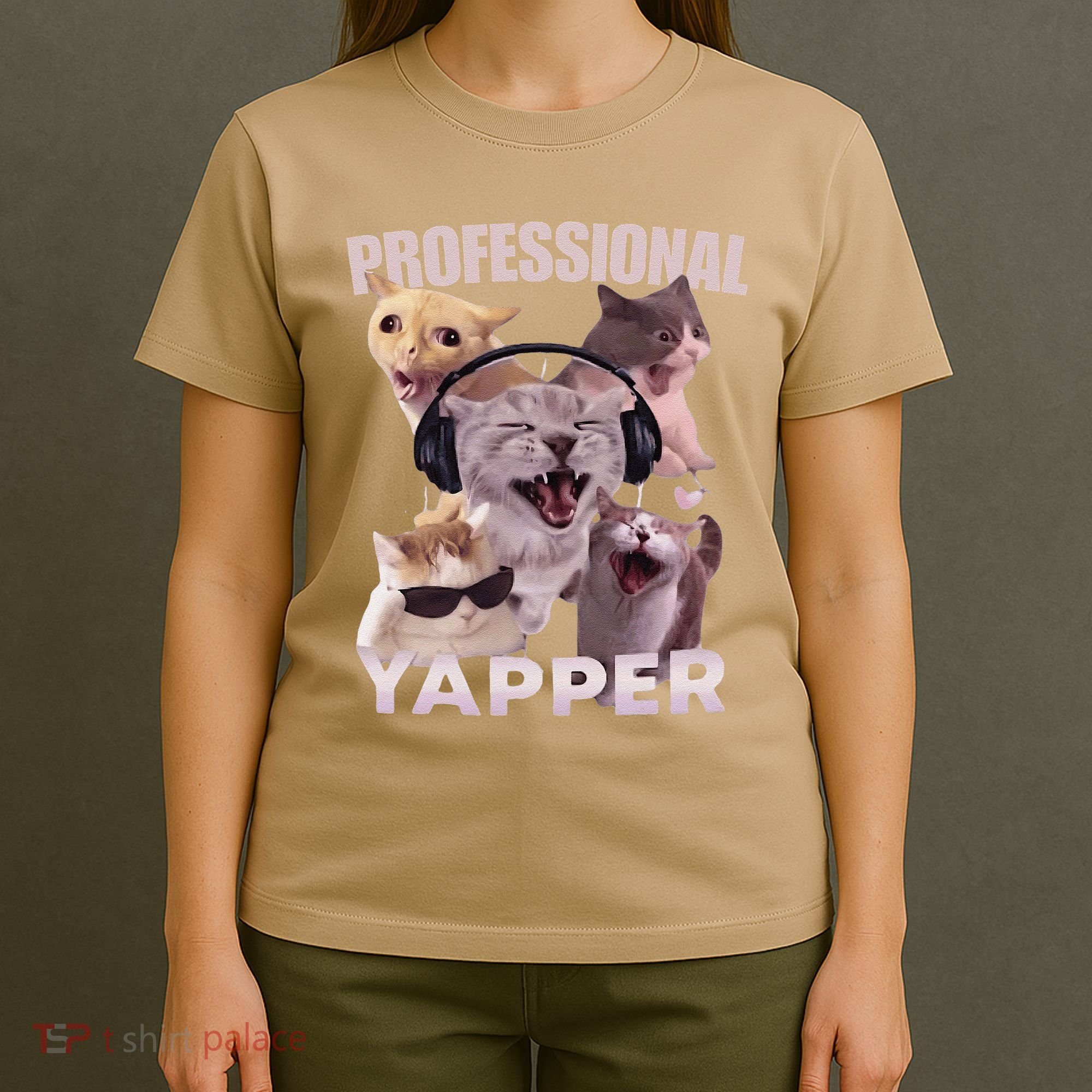 Professional Yapper Funny Cat Meme Goofy Ahh Ironic Cat T-Shirt