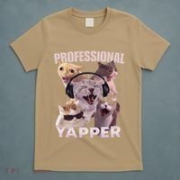 Professional Yapper Funny Cat Meme Goofy Ahh Ironic Cat T-Shirt thumb 5