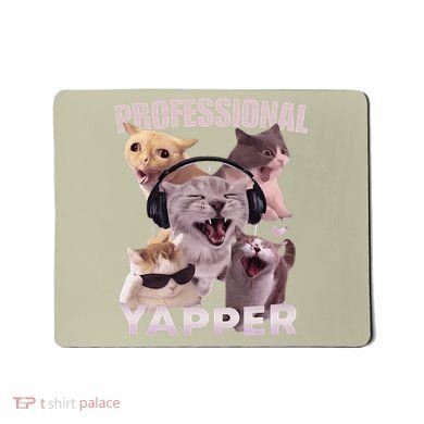 Professional Yapper Funny Cat Meme Goofy Ahh Ironic Cat Mousepad