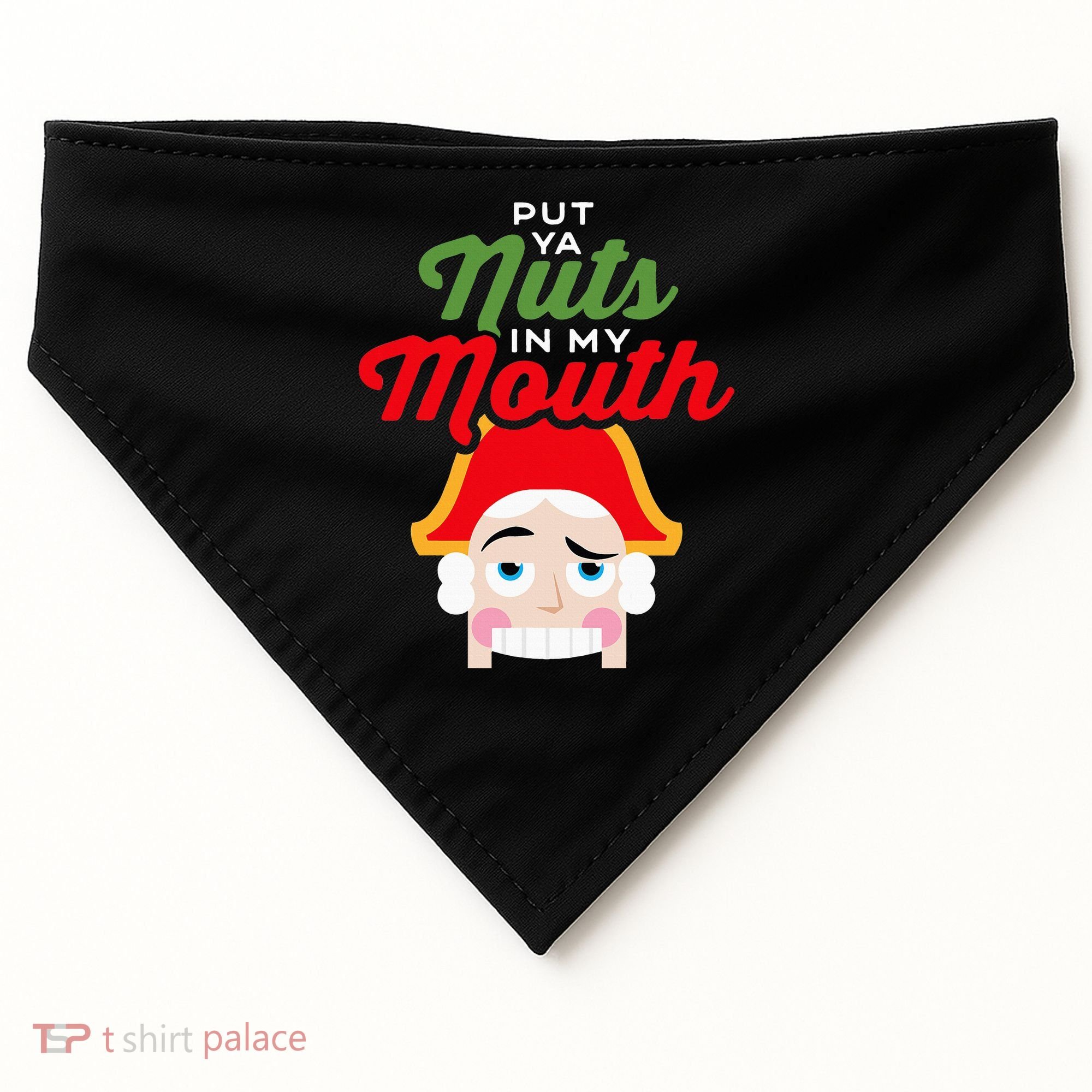 Put Your Nuts In My Mouth Kinky Nutcracker Christmas USA-Made Doggie Bandana