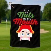 Put Your Nuts In My Mouth Kinky Nutcracker Christmas Golf Towel thumb 1