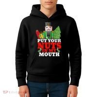 Put Your Nuts In My Mouth Nutcracker T Christmas Kids Hoodie thumb 4