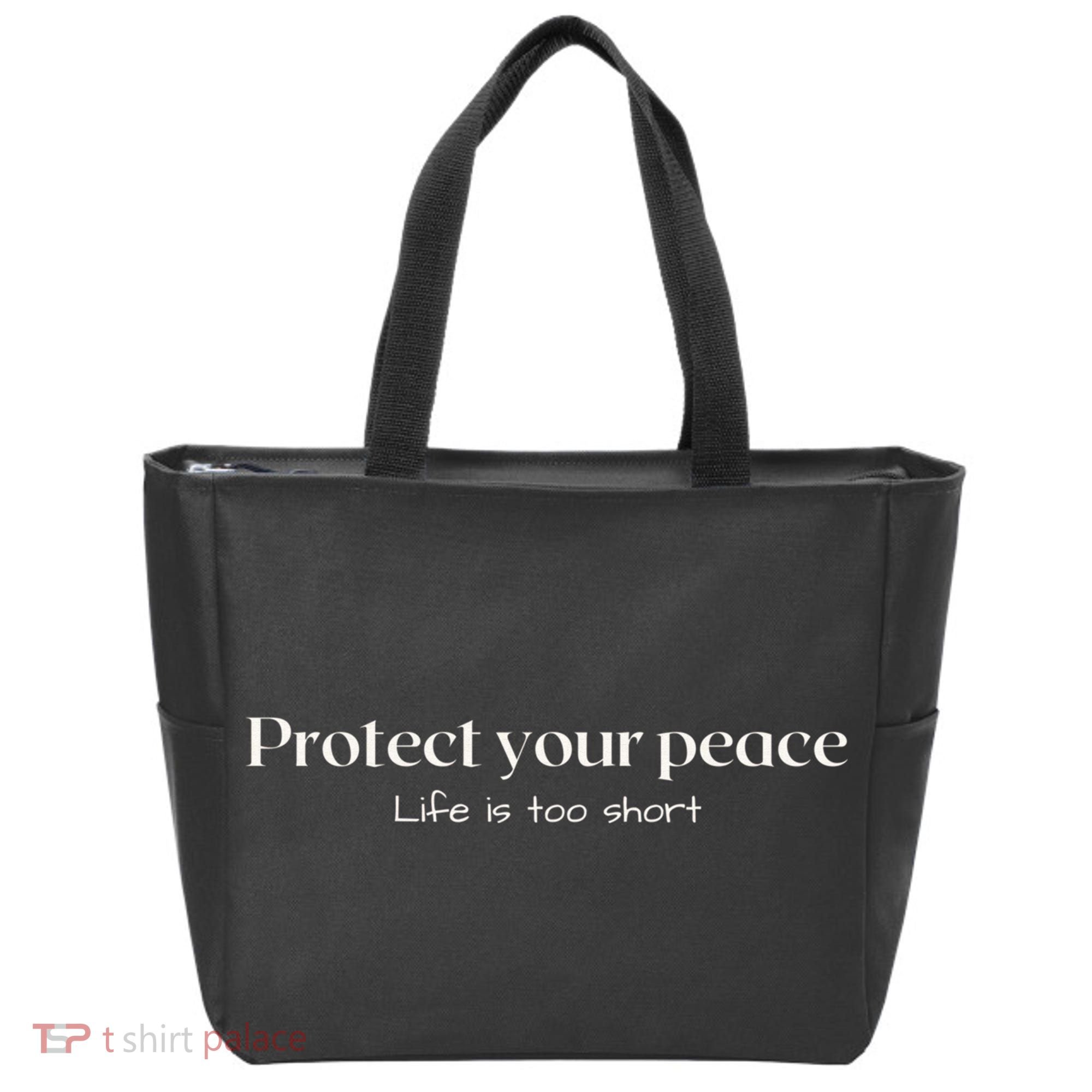Protect your peace Pullover Hoodie Tote Bag