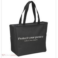 Protect your peace Pullover Hoodie Tote Bag thumb 2