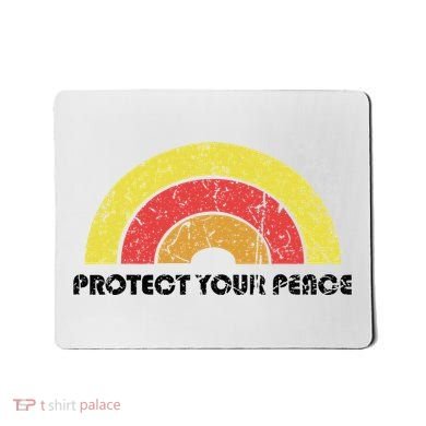 Protect Your Peace Mindful Yoga Vintage Rainbow Sun Boho Hip Mousepad