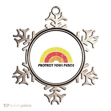 Protect Your Peace Mindful Yoga Vintage Rainbow Sun Boho Hip Ornament