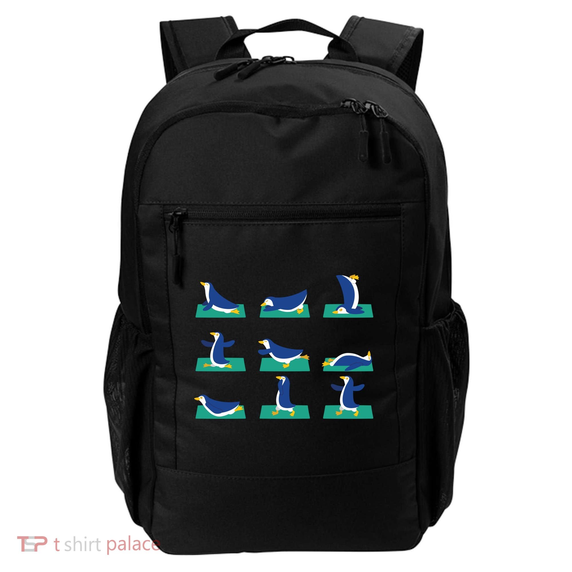 Penguin Yoga Poses Meditation Workout Exercise Mom Gift Funny Gift Backpack