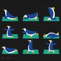 Penguin Yoga Poses Meditation Workout Exercise Mom Gift Funny Gift Bucket Hat thumb 4