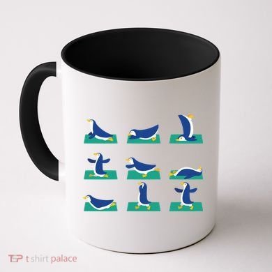 Penguin Yoga Poses Meditation Workout Exercise Mom Gift Funny Gift Coffee Mug