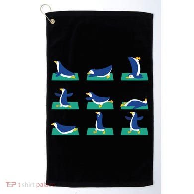 Penguin Yoga Poses Meditation Workout Exercise Mom Gift Funny Gift Golf Towel