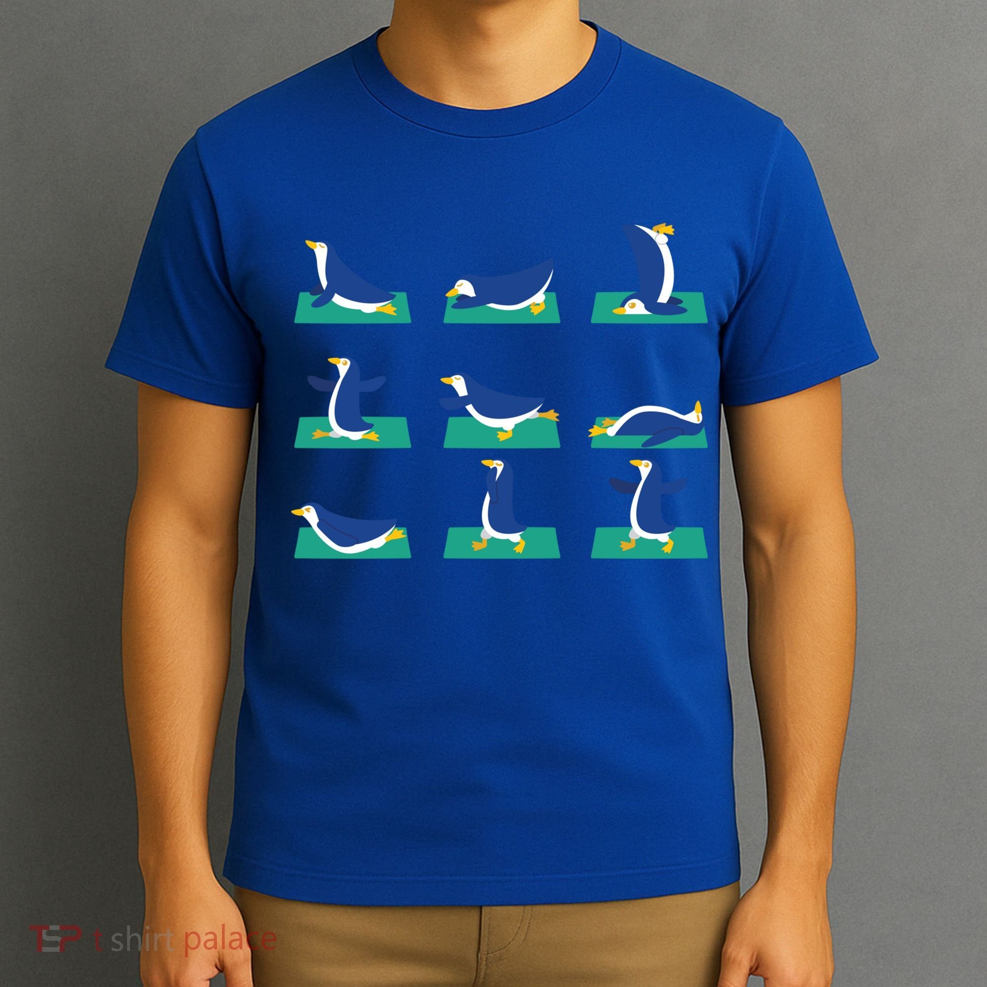 Penguin Yoga Poses Meditation Workout Exercise Mom Gift Funny Gift T-Shirt