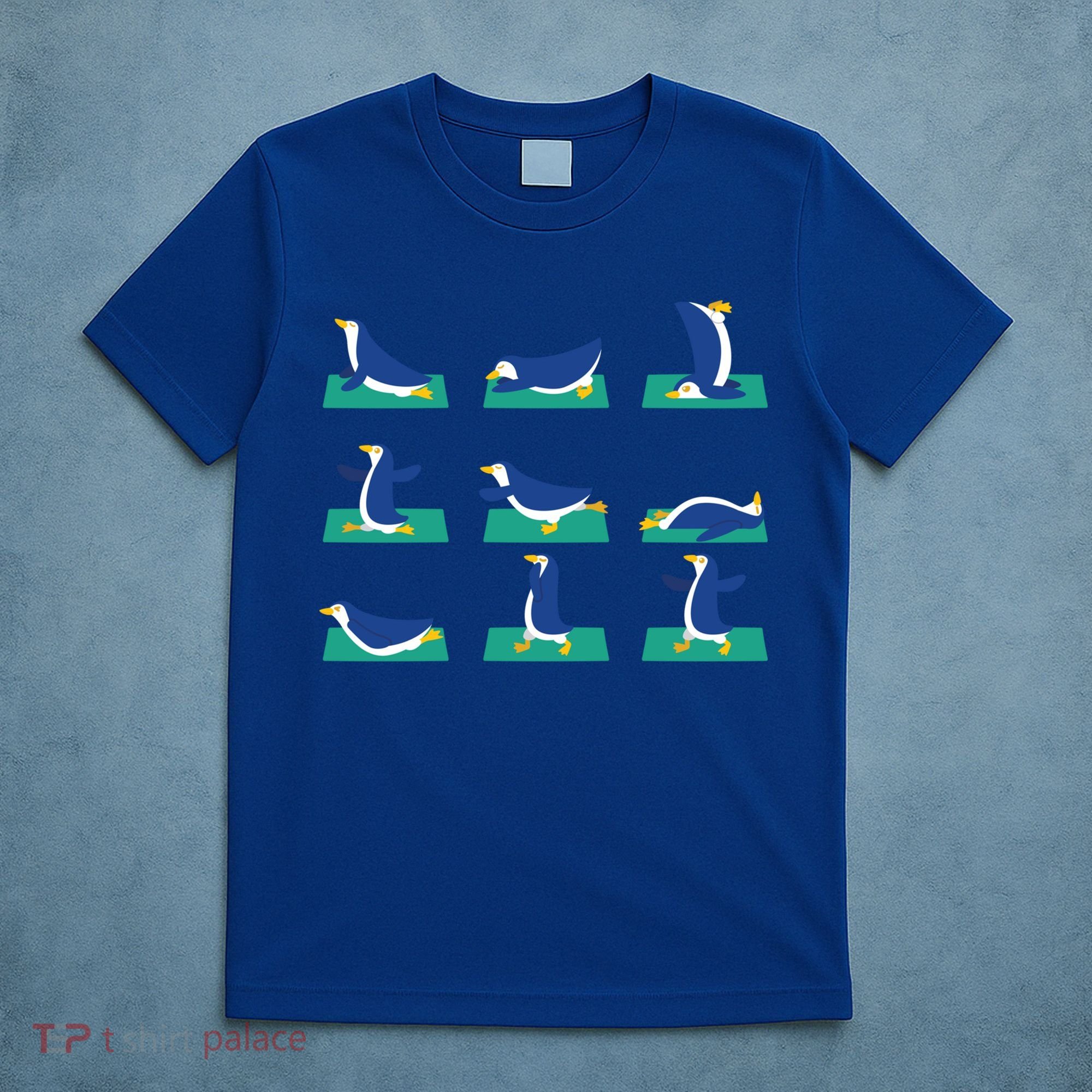 Penguin Yoga Poses Meditation Workout Exercise Mom Gift Funny Gift T-Shirt