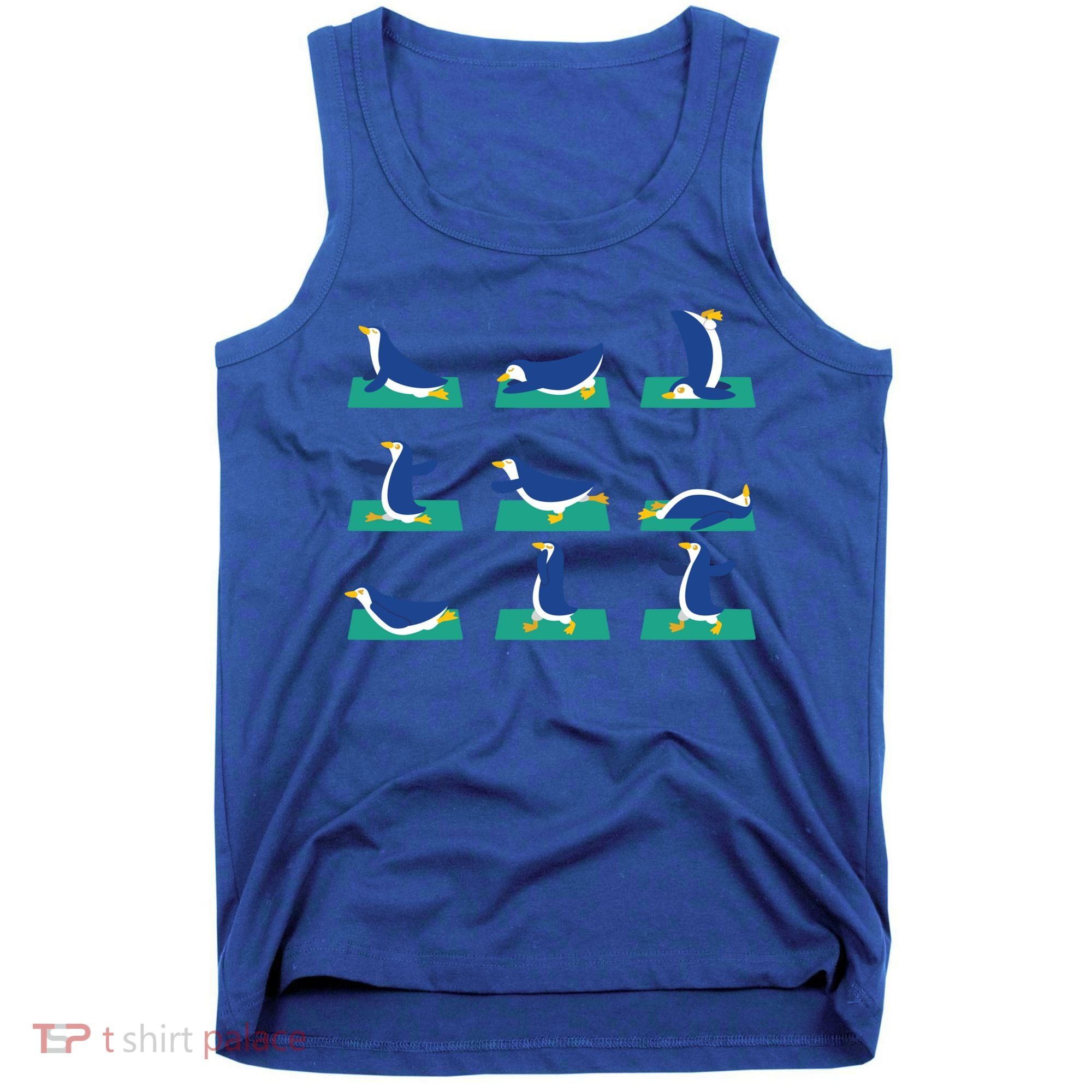Penguin Yoga Poses Meditation Workout Exercise Mom Gift Funny Gift Tank Top