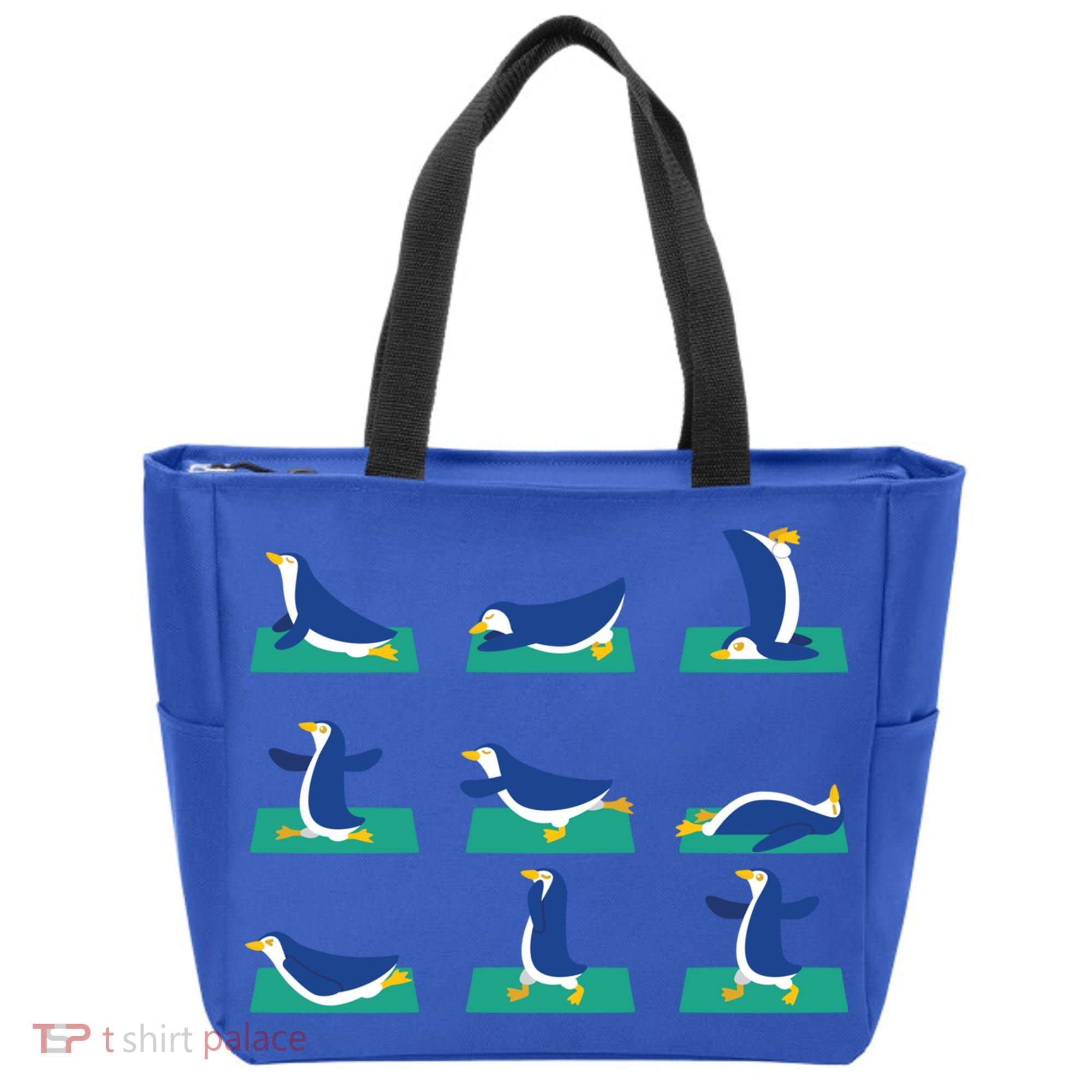 Penguin Yoga Poses Meditation Workout Exercise Mom Gift Funny Gift Tote Bag