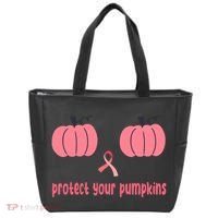 Protect Your Pumpkins Breast Cancer Awareness Tote Bag thumb 0