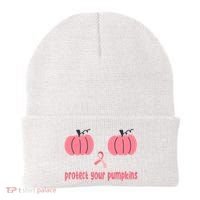 Protect Your Pumpkins Breast Cancer Awareness Beanie thumb 0