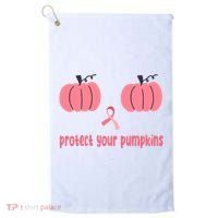 Protect Your Pumpkins Breast Cancer Awareness Golf Towel thumb 0