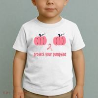 Protect Your Pumpkins Breast Cancer Awareness Toddler T-Shirt thumb 2